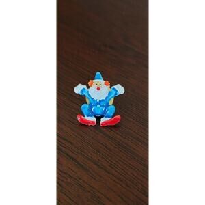 Vintage Blue And Red Enamel Painted Metal Jumping Clown Lapel Tie Pin